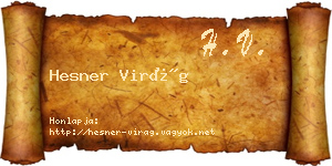 Hesner Virág névjegykártya